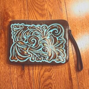 Patricia Nash Cassini Turquoise Wristlet